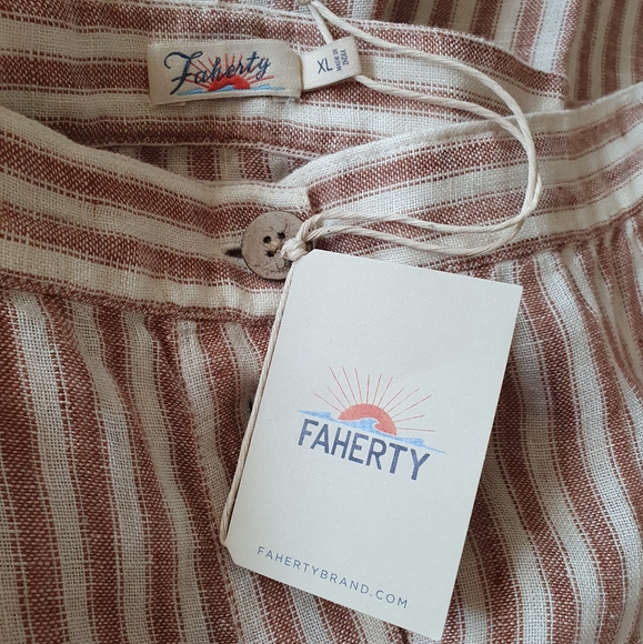 Faherty Billie linen skirt, size XL, brown/cream - Picture 4 of 9